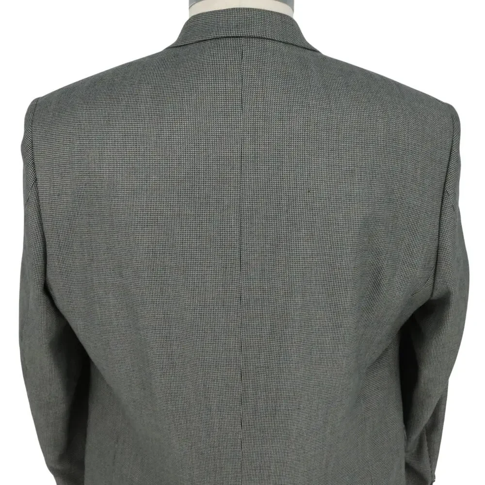 Lauren Ralph Lauren Sport Coat Mens 44R Gray Micro Check Jacket Lined Career